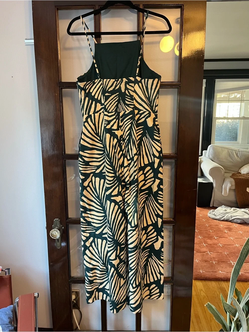NWT! Banana Republic Wide-Leg Palm Print Jumpsuit in Green & Cream